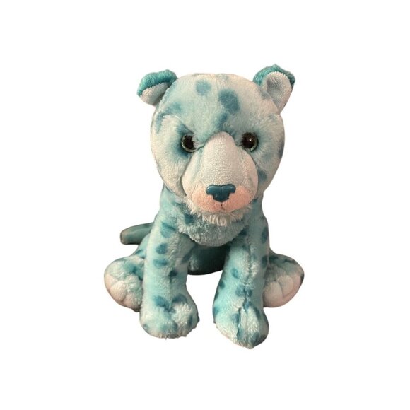 Aurora World Destination Nation Leopard Cheetah Plush Stuffed Animal Teal Aqua - Picture 2 of 7